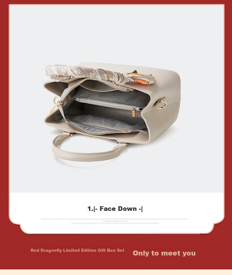 RED DRAGONFLY 2026 New Women's Handbag, Cowhide Crossbody And Handheld Bag, Birthday Gift Box for Wife Or Mother 7
