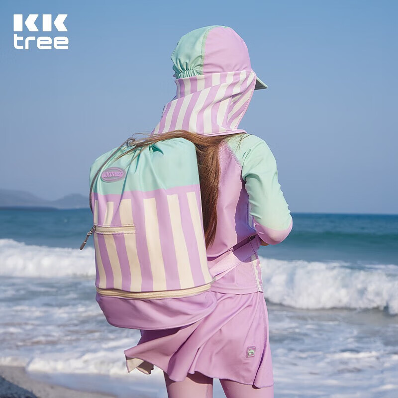 Kocotree Children's Swim Bag with Dry And Wet Separation Storage, Boys And Girls Sports Portable Backpack, Large Capacity Taro Paste Color