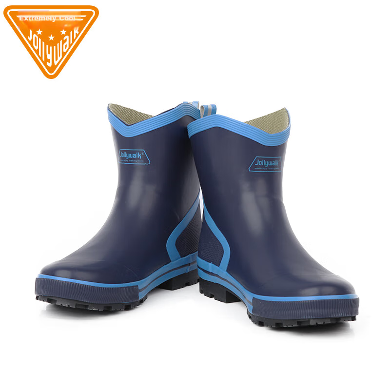 Jolly Walk Men's Water Shoes, Low-Top Rain Boots, Car Washing Fishing Rain Boots, Waterproof Overshoes, Rubber Shoes JW320 Dark Blue 39