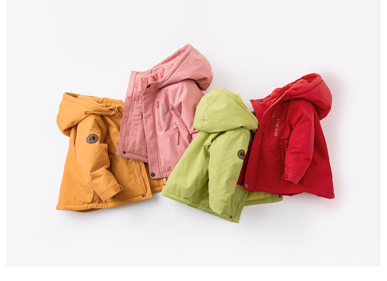 DAVE & BELLA Kids Cotton Padded Jacket Girls Winter Coat Boys Thickened Hooded Cotton Coat 10