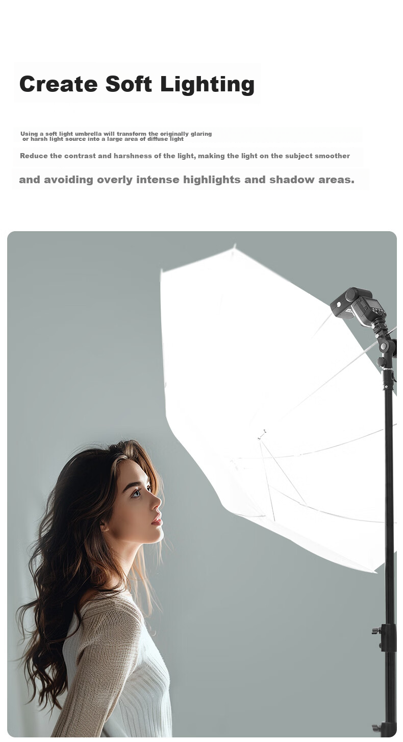 AMBITFUL Soft Light Umbrella 40-Inch Studio Soft Light Umbrella, Reflector Umbrella, Photography Umbrella, ID Umbrella, Studio Umbrella, Portrait And Still Life Soft Light Photography Umbrella, Light Blocking Umbrella 5