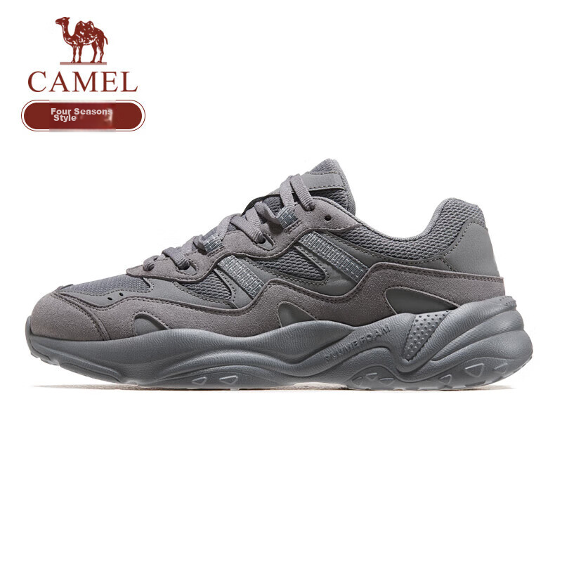CAMEL Men's New Retro Sneakers, Breathable Mesh Upper, Thick-Soled Height-Increasing Casual Versatile Soft-Bottomed Shock-Absorbing Dad Shoes