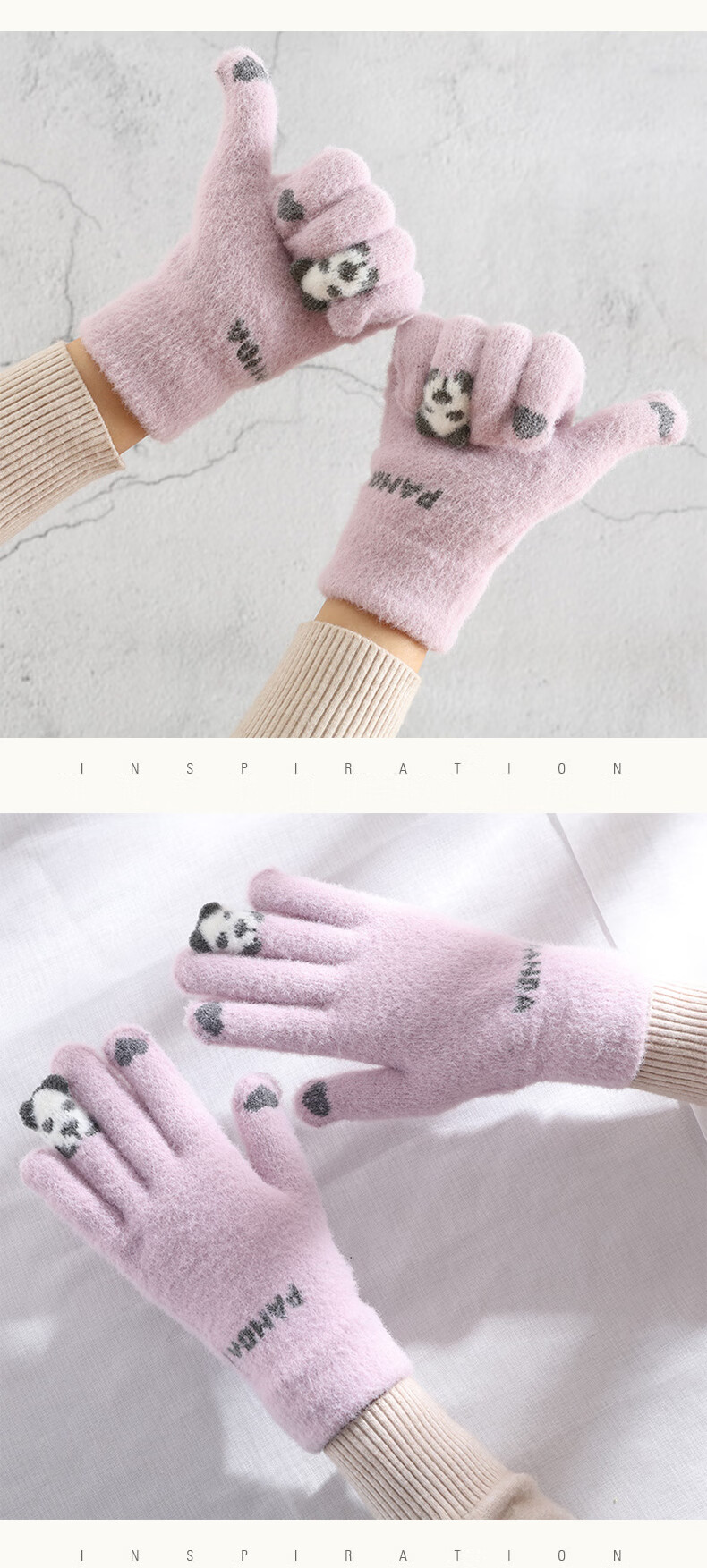 GRGN Winter Thermal Cycling Gloves for Men and Women, Thickened Fleece Lined Windproof Touchscreen Knit Gloves 18