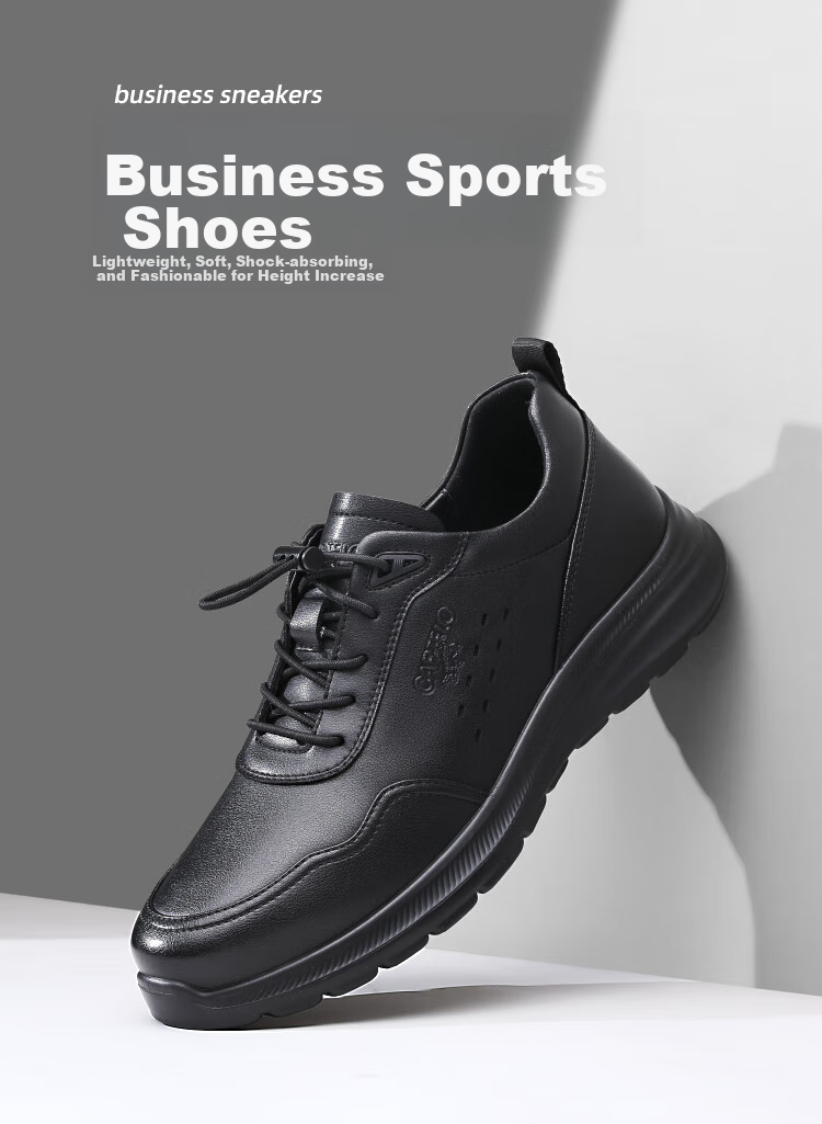 CARTELO Genuine Leather Men's Shoes, Business Casual Sports New Style for Autumn And Winter, Soft Thick-Soled Versatile Commuter Work High-End Black 45