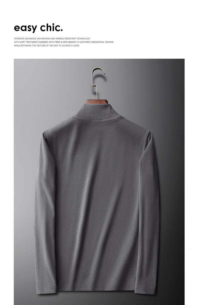 I'M DAVID Men's Black Half Turtleneck Long Sleeve Thermal Shirt Autumn Winter Base Layer M 4