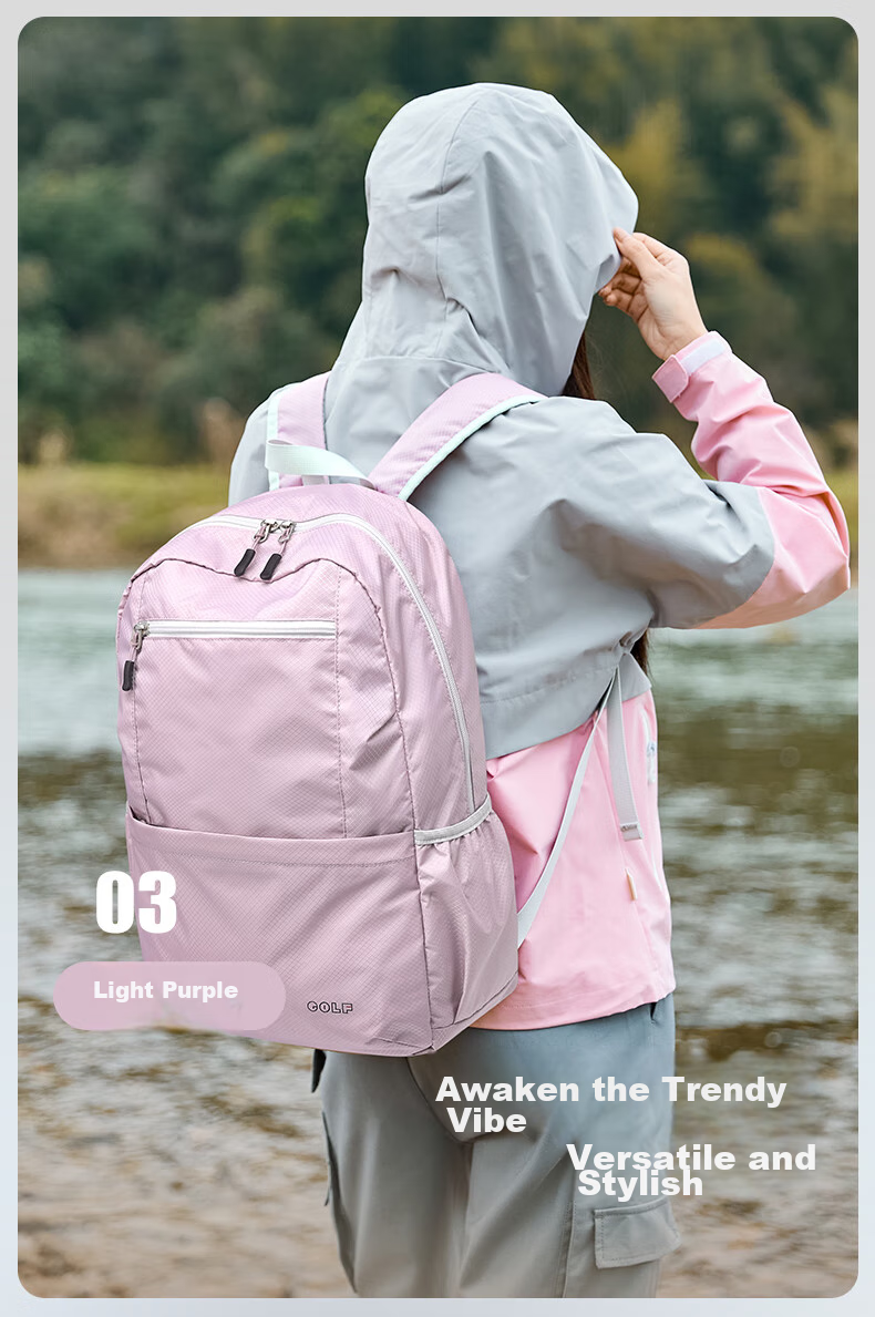 GOLF Foldable Backpack for Women And Men, Lightweight Water-Resistant Travel Bag, Outdoor Hiking Sports Fitness Pack 6