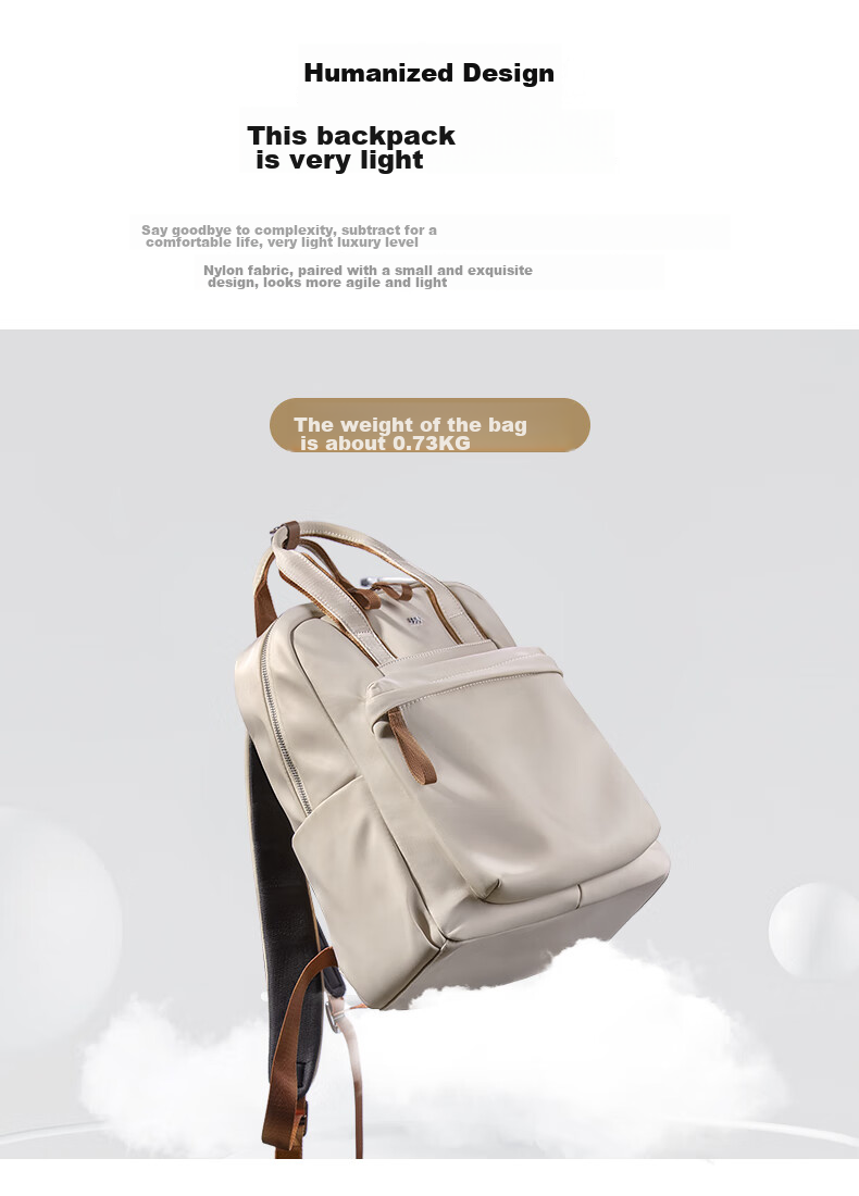 Laifu 14-Inch Laptop Bag, Women's Commuter Backpack, Large Capacity Schoolbag, Travel Backpack 9