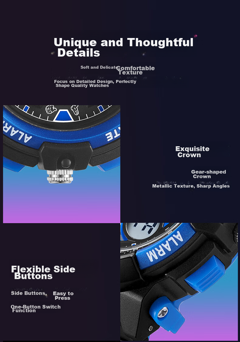 Disney Mickey Mouse Collaboration Exam-Specific Waterproof Sports Watch for Middle And High School Students, Children's Electronic Watch Only for Time Measurement 11