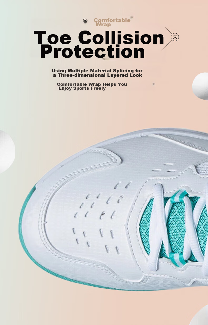 Li-Ning Badminton Shoes All-Round King V Unisex Shock-Absorbing Training Shoes Standard White AYTT001-5 White Size 44 5