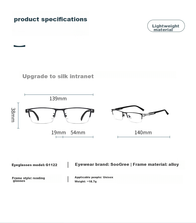 SooGree Reading Glasses for Men And Women, Middle-Aged And Elderly, High Definition Anti-Blue Light Glasses, Fashionable Ultra-Light Presbyopic Glasses, Father's Day Gift 9