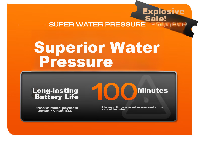 XIANNIAO Car Wash High-Pressure Water Gun, Cordless Lithium Battery-Powered Car Washer for Home Use, Portable High-Power Sprayer, Powerful Floor Cleaning Tool 1
