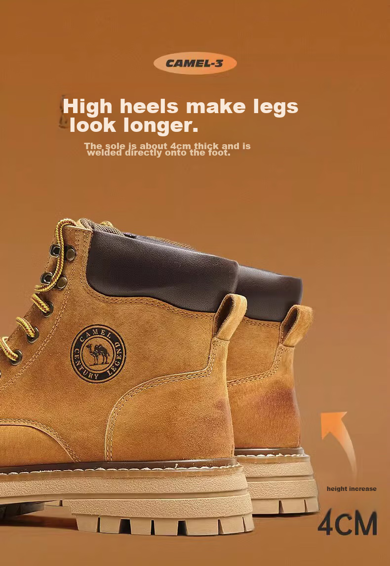CAMEL Wang Junkai's Matching High-Top Outdoor Work Boots for Men, G15W136025, Desert Yellow, Size 43 9