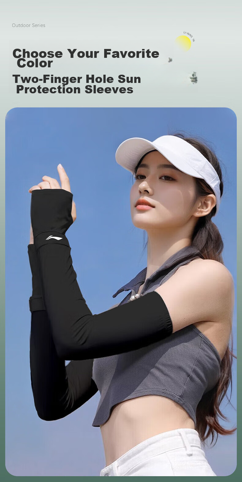 Li-Ning Sun Protection Arm Sleeves Ice Silk Arm Covers for Men And Women, UV Protection Loose Cycling Fishing Arm Guards 14