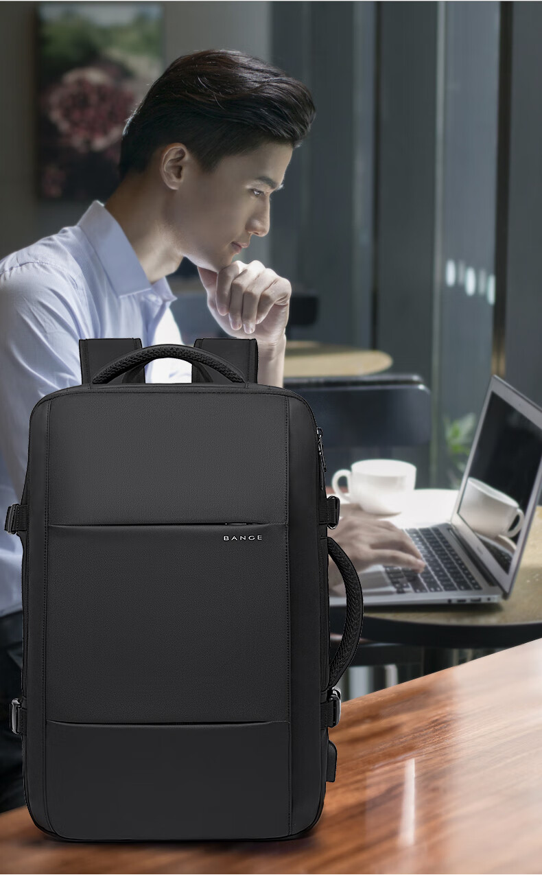 Bange Large Capacity Multifunctional Travel Bag, College Student Gift, 16-Inch Laptop Backpack, Black Small 12
