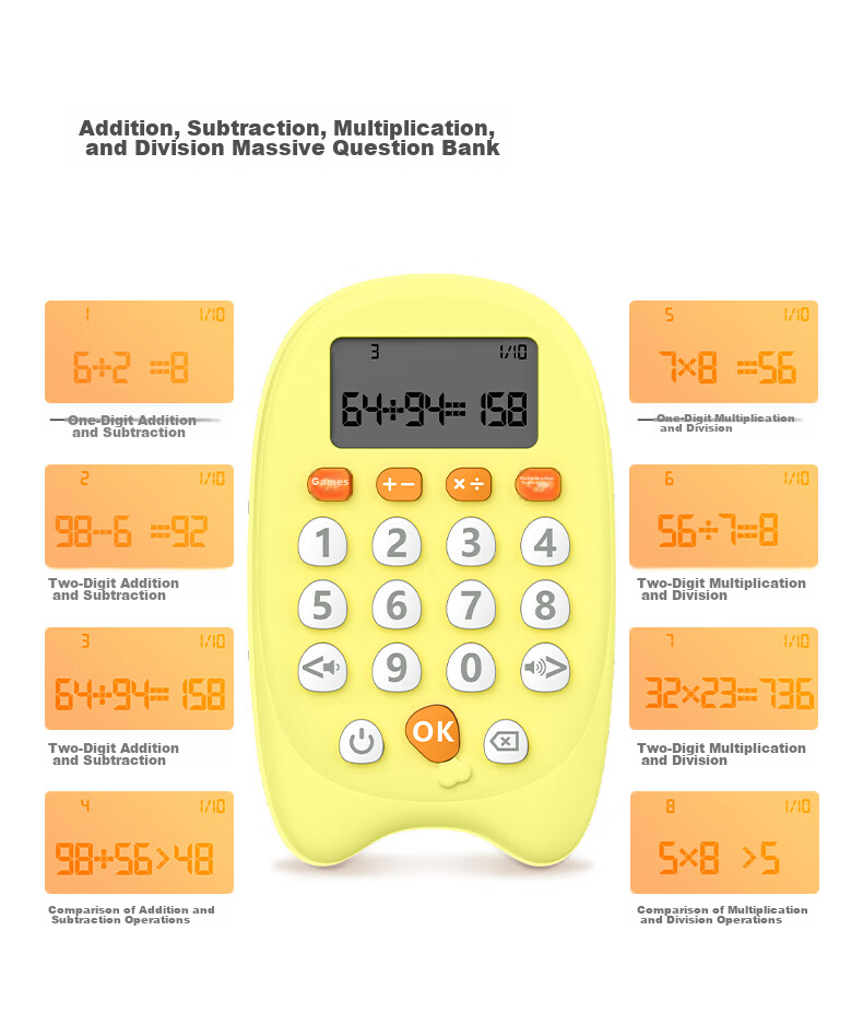 Aerfadan Mental Math Treasure, Preschool And Elementary School Children's Mental Arithmetic Practice Machine Calculator, Children's Mental Arithmetic Training Machine, Early Education Educational Toy 5
