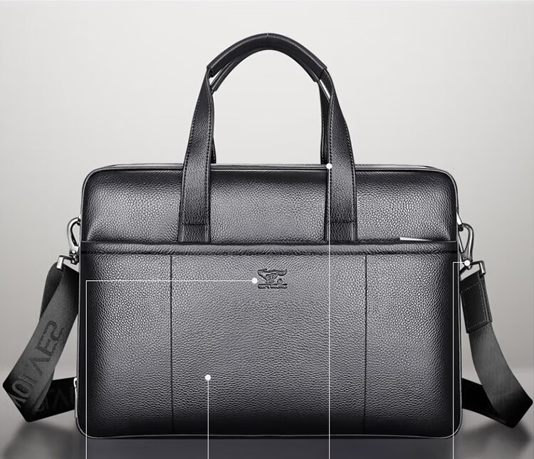 SEPTWOLVES Briefcase for Men, Top-Grain Leather Business Shoulder Crossbody Large Capacity 15.6-Inch Laptop Handbag, Holiday Gift 7