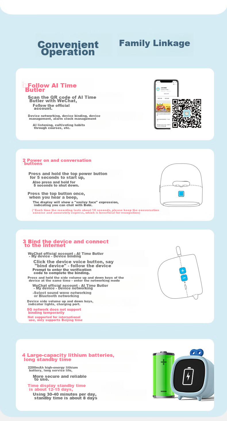 TEN-WIN Elementary School Student Smart Alarm Clock AI Time Management Device Multilingual Translation Learning Stationery Children's Official Textbook Visual Electronic Clock 1204 Blue 10