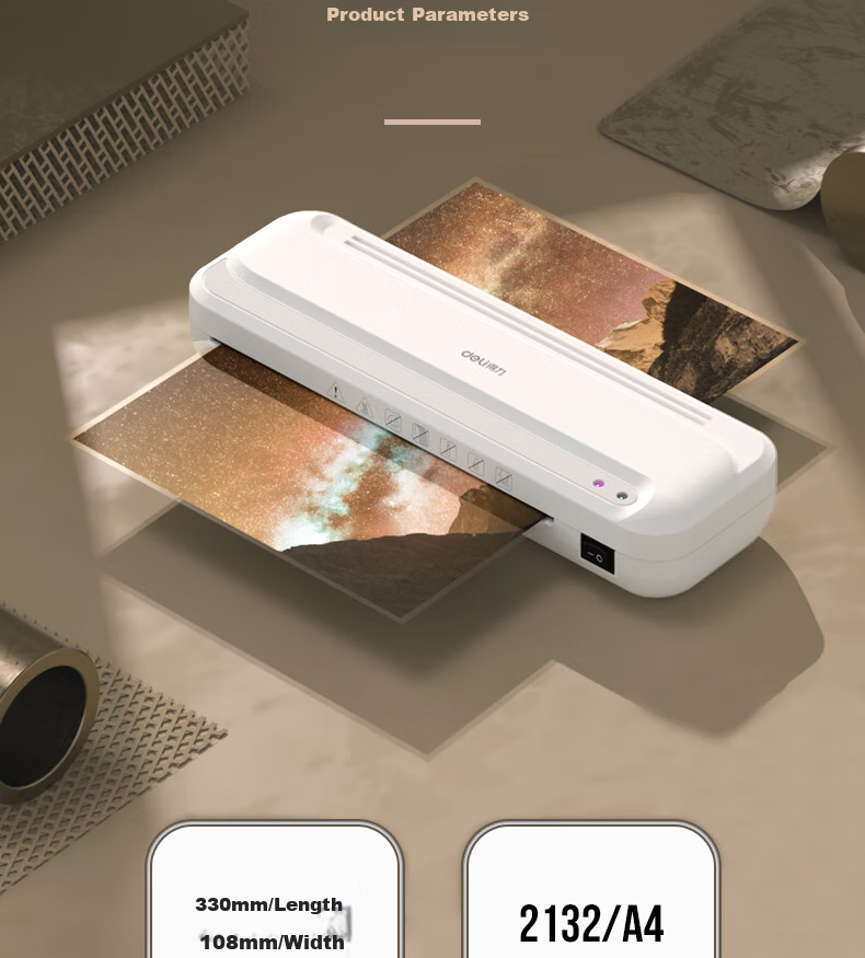 Deli Laminator A4, Photo Laminating Machine for Home And Office Use, Picture Laminating Machine, Film Covering Machine, Laminator with Laminating Pouches, 2132 24