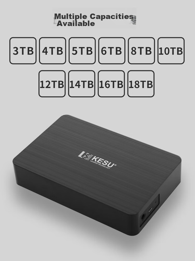 KESU 3TB 3.5-inch Desktop External Hard Drive High-Speed Type-C 3.1 Large Capacity Mechanical Hard Drive for Office and Home Storage 8