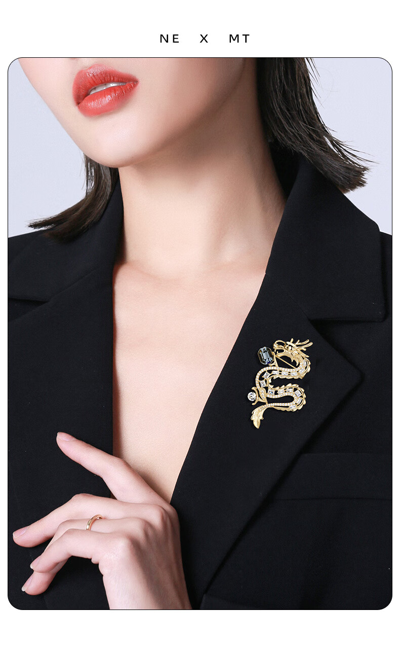 Qlady Dragon Year Brooch, High-End Design for Men And Women, Suit Lapel Pin with Scarf Buckle, Niche Accessory with Stylish Appeal, Birthday Gift 2
