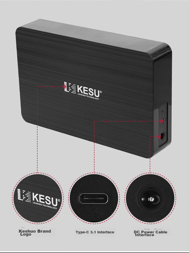 KESU 3TB 3.5-inch Desktop External Hard Drive High-Speed Type-C 3.1 Large Capacity Mechanical Hard Drive for Office and Home Storage 9