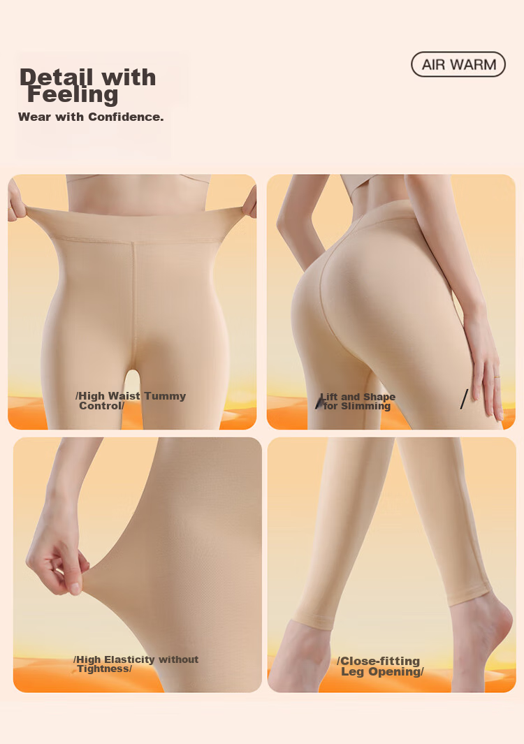 MiiOW Women's Thermal Underwear, Cotton Modal High-Waist Slim Leggings, Ultra-Thin Heat-Generating Silk Autumn Pants, New Product for 2026, Black 15