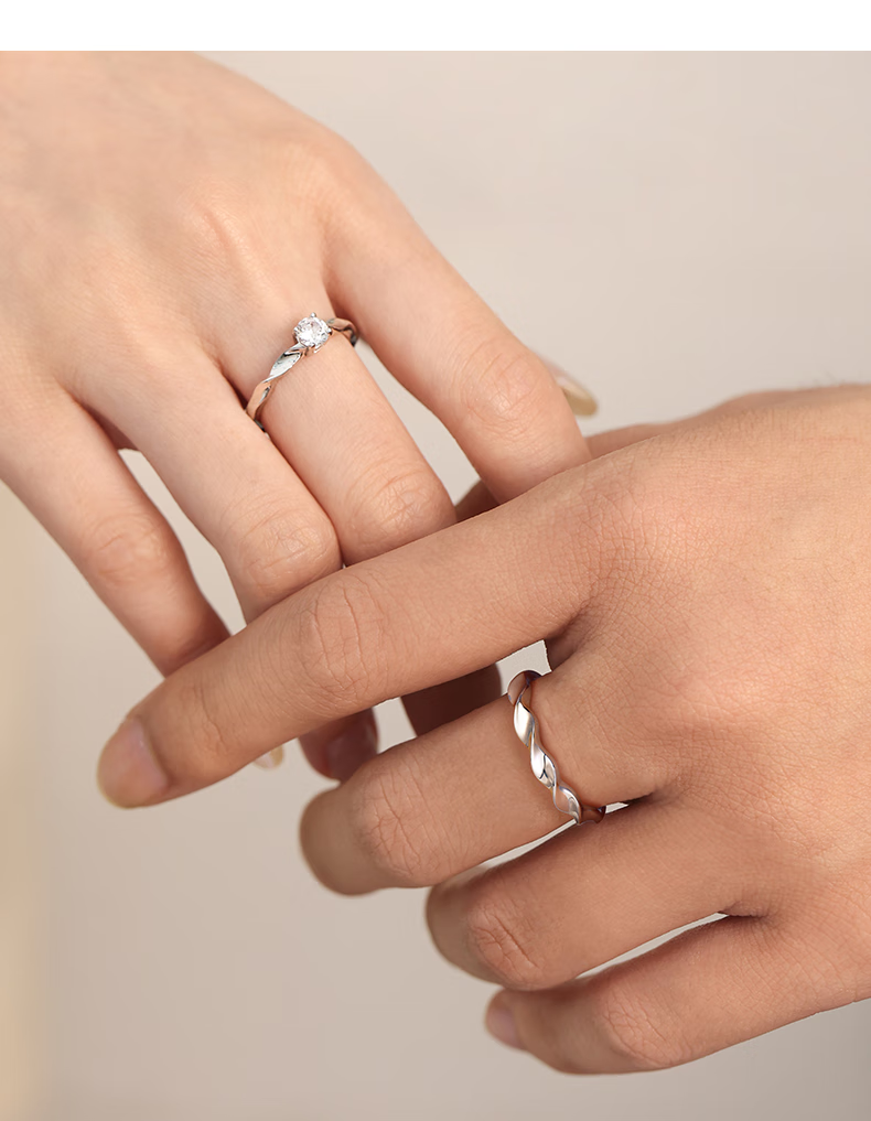 Fanci Shimmering Galaxy Couple's Proposal Engagement Ring Pair Gift Matching Rings Birthday Present for Boyfriend Girlfriend 12