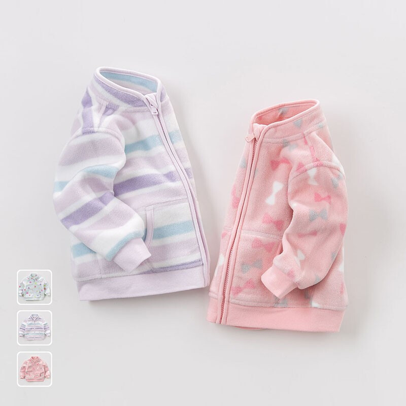 DAVE & BELLA Children's Outerwear, Spring And Autumn Clothing, Baby Stylish Clothes, Girls' Fleece Jacket