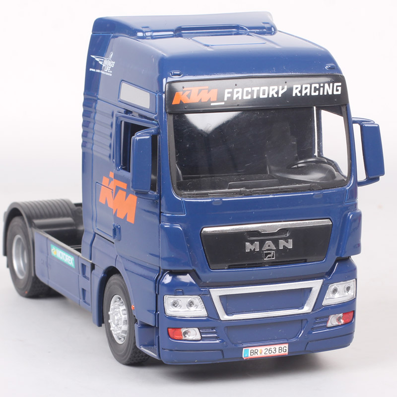 头车模型斯堪尼亚货车卡车头拖车头运输车头玩具收藏送礼 蓝色仅车头