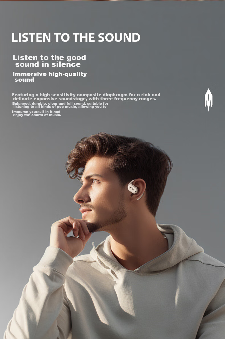 AIRMARS FORSMARTPHONE [Sound Quality Top] Bluetooth Headphones, Ear-Hook Bone Conduction Concept, True Wireless Open-Ear, Non-In Clip-On, Sports Running, Long Battery Life, High-End Noise Reduction, Universal Sony 4