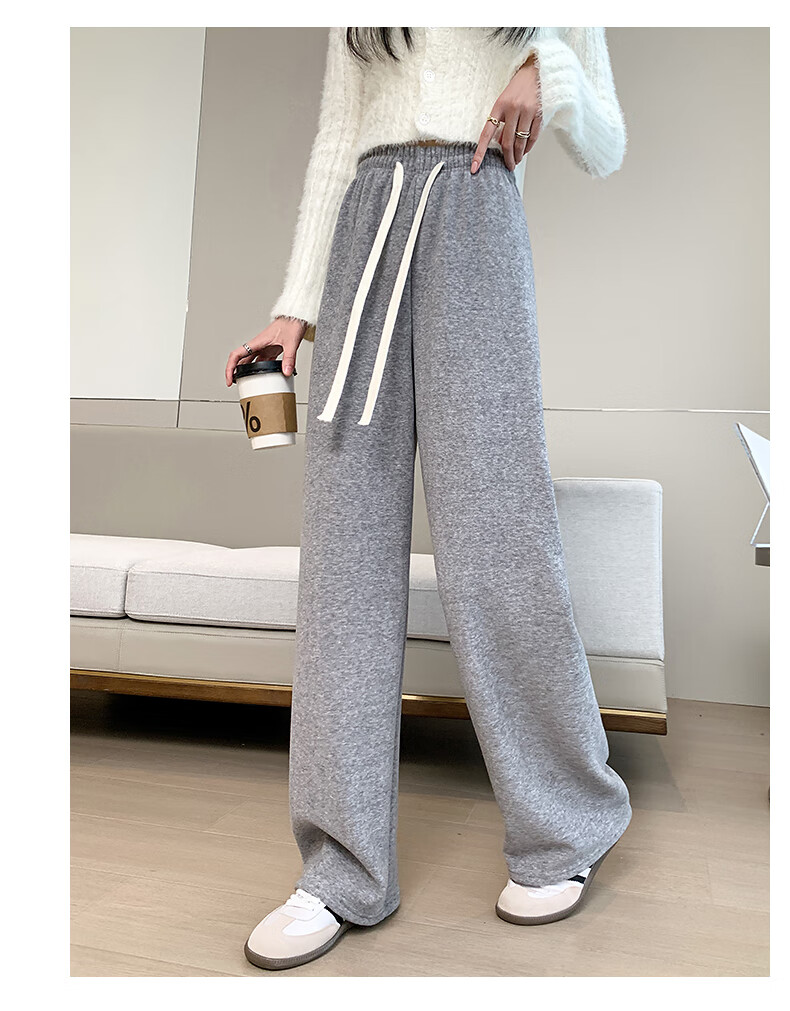 Jeanswest Women's Casual Pants Simple Korean Style Flared Trousers Spring Summer Slim High Waist Draped Black L 18