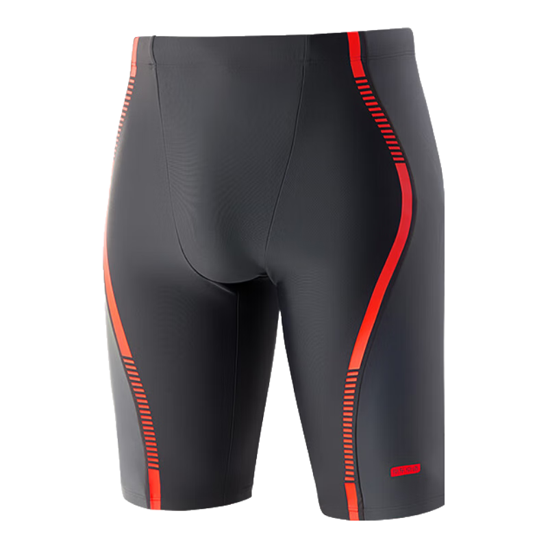 JD Original Men's Knee-Length Swim Shorts, Anti-Embarrassment, Sun Protection, Quick-Drying Professional Training Pants, XXL, JINGDONG Red