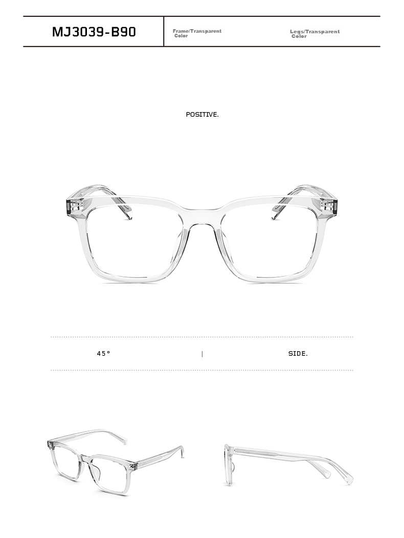 MOLSSION MOLSION Eyeglass Frames for Men And Women Students, Suitable for Myopia Lenses, MJ3039 10