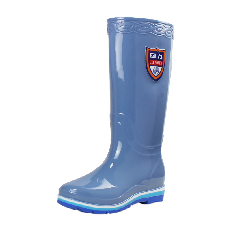 Huili Women's Tall Rain Boots, Fashionable Outdoor Wear-Resistant Non-Slip Rubber Shoes, Waterproof Long Boots, 03-1 Blue High 39