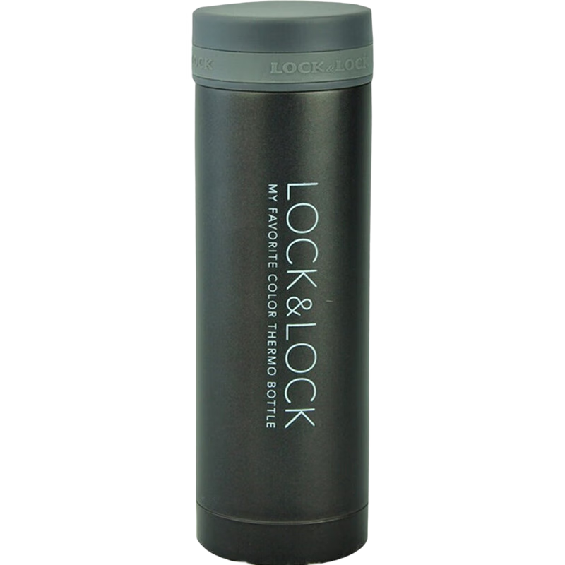 LOCK&LOCK Stainless Steel Slim Portable Insulated Tea Cup, Car-Mounted Business Thermos for Men And Women, 300ml Black LHC561