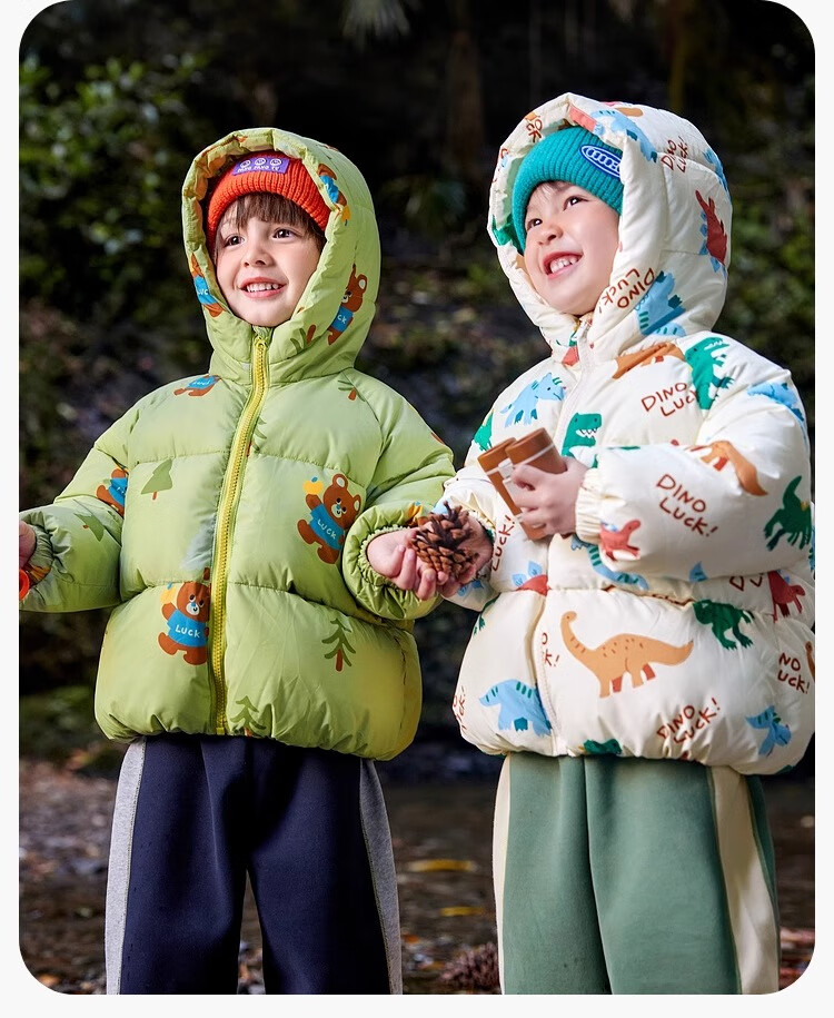 Dudu Kids Boys Thickened Cotton Jacket Baby Winter Coat Children's Cotton-padded Clothes Girls Cotton Coat Toddler Winter Wear Red 90 22