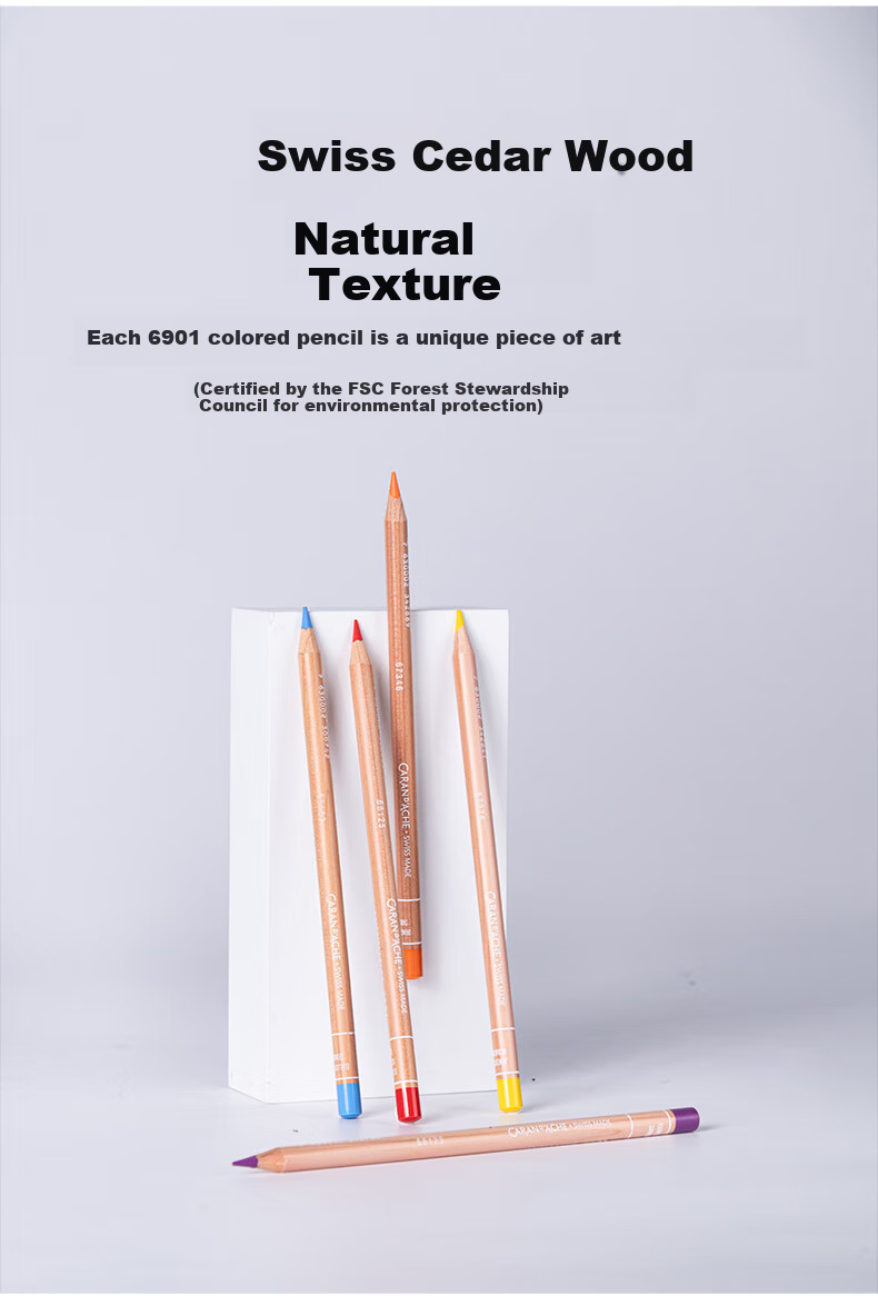 CARAN d'ACHE Swiss Colored Pencils, Single High-Quality Oil-Based Colored Pencils for Hand-Drawn Art, Student Drawing Pencils, Beginner Art Supplies, Colored Core Pencils 6901030 Orange 5-Pack 4