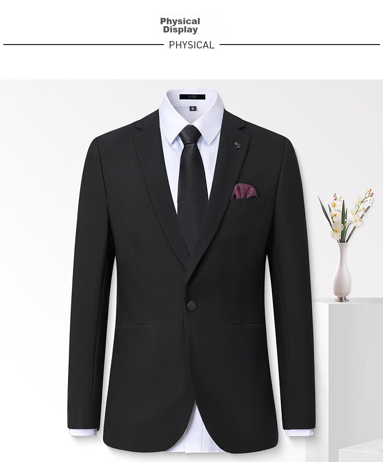 FIRS Men's Suit, All-Season Slim Fit Professional Business Formal Wear, Men's Blazer Jacket, Casual Single Suit for Me 5