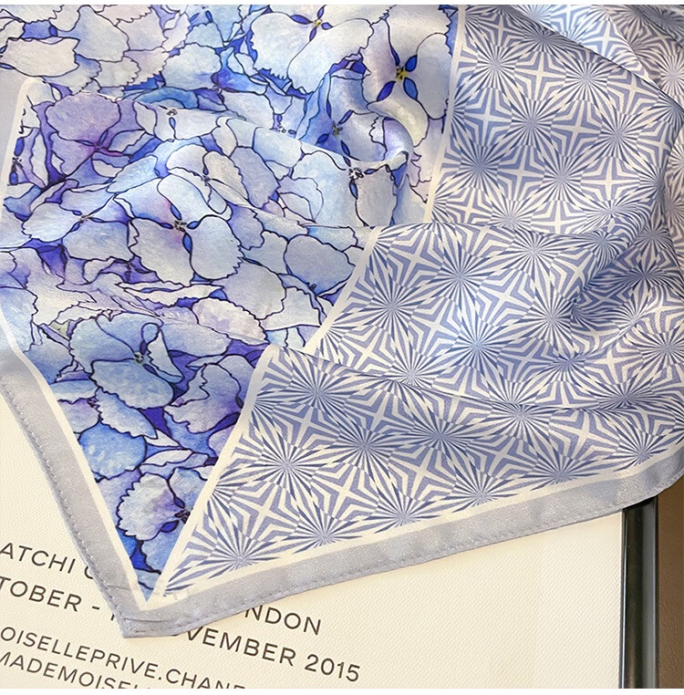 GLO-STORY Silk Scarf for Women, 53cm Mulberry Silk Small Square Scarf, French Vintage Versatile Neck Scarf, Gift Box Set WSJ334001 20