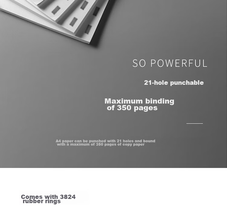 Deli Low-Force Ring/Buckle Binding Machine, 21-Hole Document File Tender Punched Machine/puncher, 3870N [Please Check for Free Gifts after Placing Order] 12