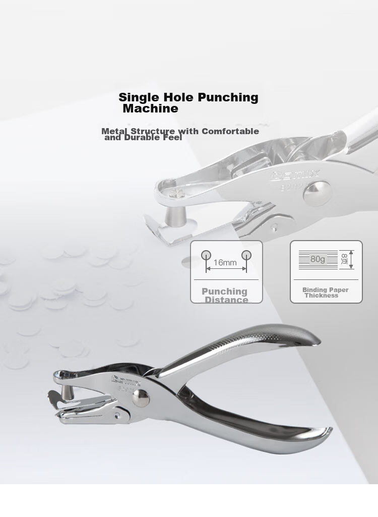COMIX Two-Hole Puncher, 6mm Diameter, 35 Sheets Capacity, with Positioning Ruler, Model B2912 White 1