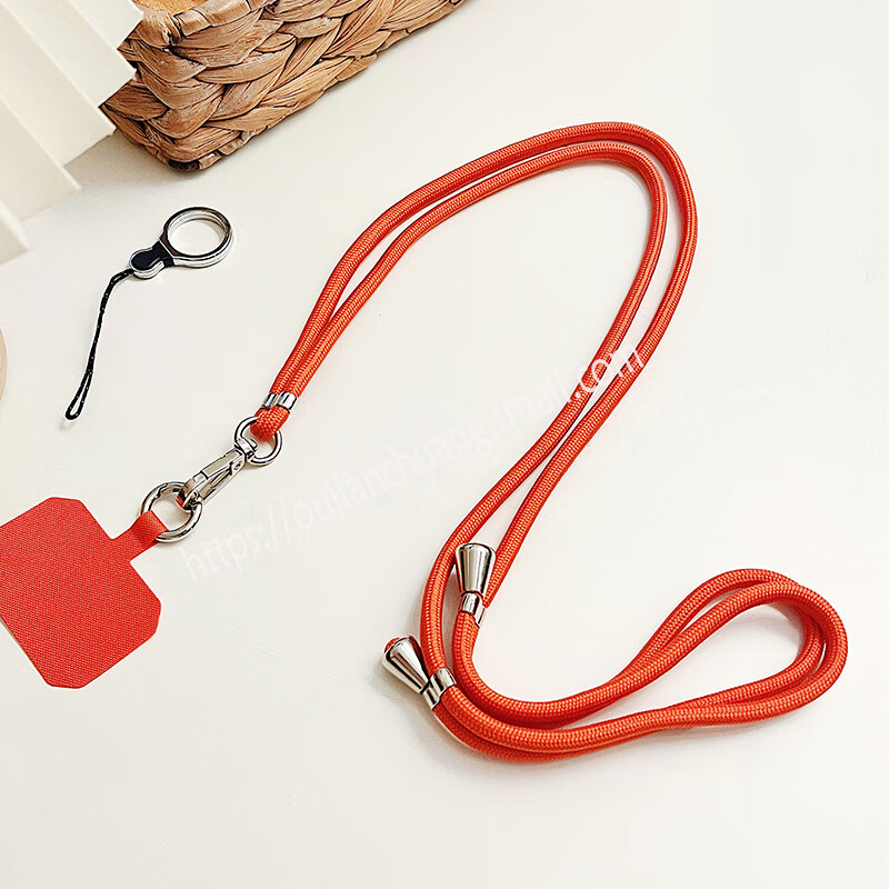 Dipuer Phone Strap Neck Strap Crossbody Adjustable Retractable Anti-Loss Universal Phone Case Durable Long Style Bright Orange [Ring Holder + Clip] 12