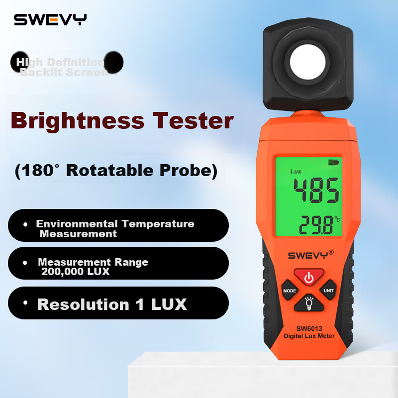 Suwei Illuminance Meter, Light Meter, Illuminometer, Brightness And Illuminance Tester, Light Meter SW6013