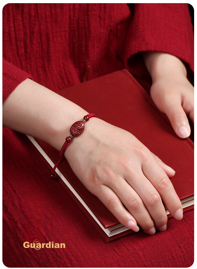 Shichuanbaishi Cinnabar Bracelet, 2026 Year of The Horse Zodiac Year, Red String Bracelet for Good Luck, Mingwang Zodiac Buddha Amulet, Available in Men's And Women's Styles 2