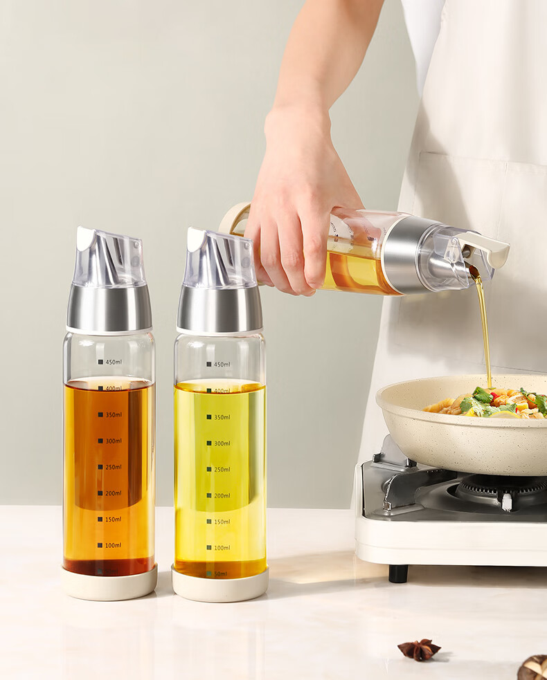 Newair Glass Oil Dispenser with Automatic Opening And Closing, Leak-Proof Kitchen Home Oil Bottle Container for Sesame Oil, Soy Sauce, Vinegar And Seasoning 2