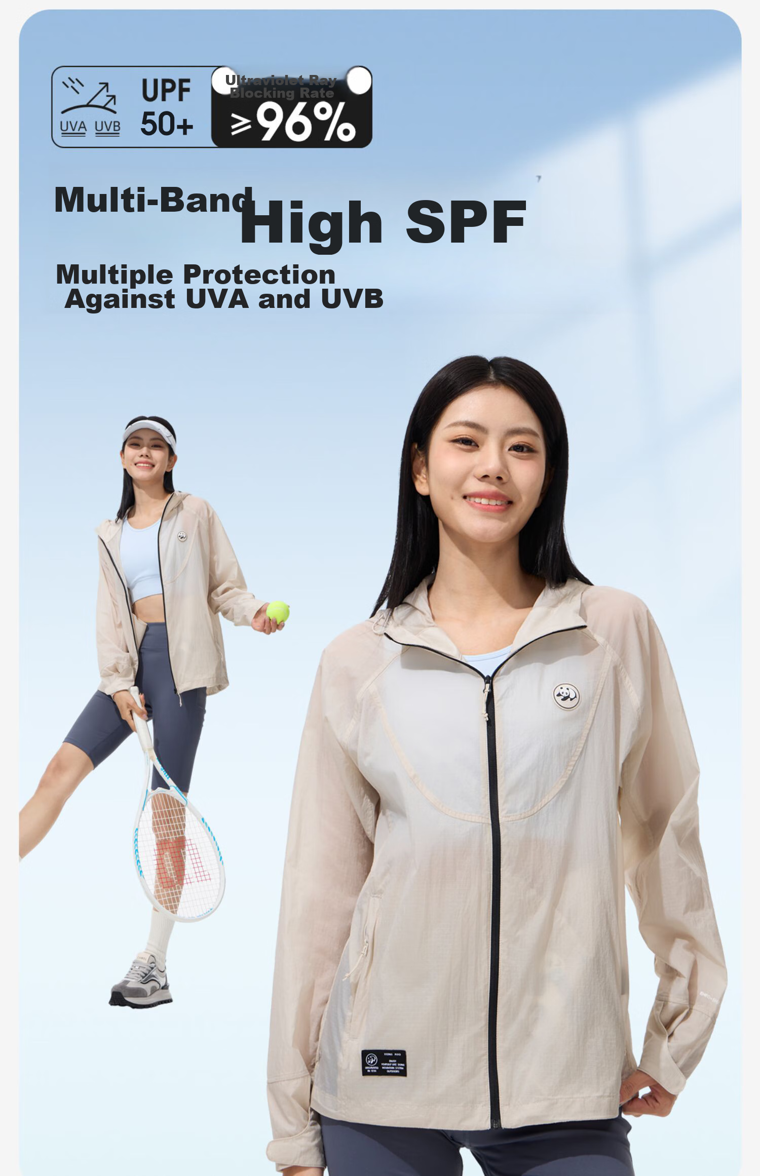 CAMEL Sun Protection Clothing, Cool And Breathable, UPF100+ UV Protection, Sunscreen Garment [Panda Co-Branded Edition] 8022 3XL 4