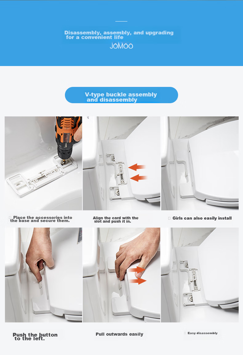JOMOO Toilet Seat, Universal U-Shaped Toilet Cover, Quick-Release Slow-Close Toilet Ring, Toilet Accessories, 97178-00 7