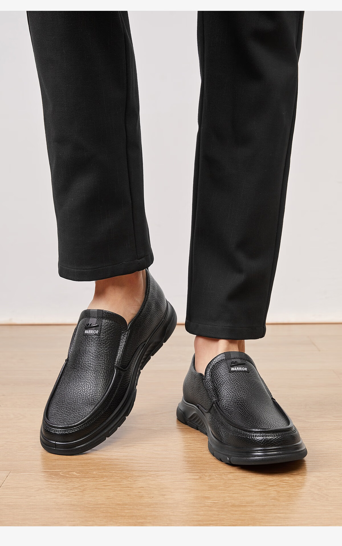 Huili Leather Shoes for Men, Comfortable Slip-On for Spring And Summer, Business Commute Breathable Soft-Soled Casual Shoes, Black, Size 39 2