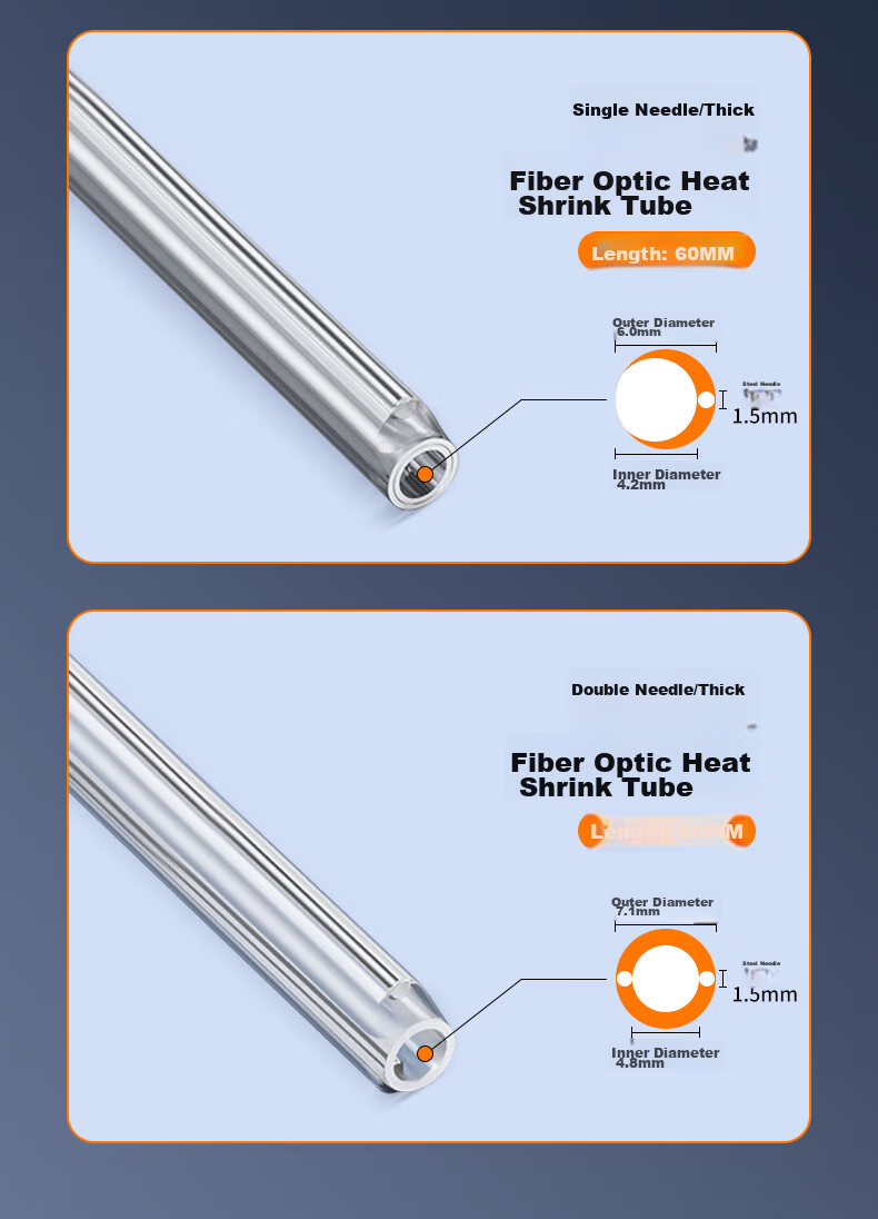 Fengyingzi Optical Cable Heat Shrink Tube, Fiber Optic Heat Fusion Tube, Single Steel Needle Thin, Indoor And Outdoor Optical Cable Fusion Protection Tube, Bare Fiber Tube/100 Pieces FYZ-GR21S 8