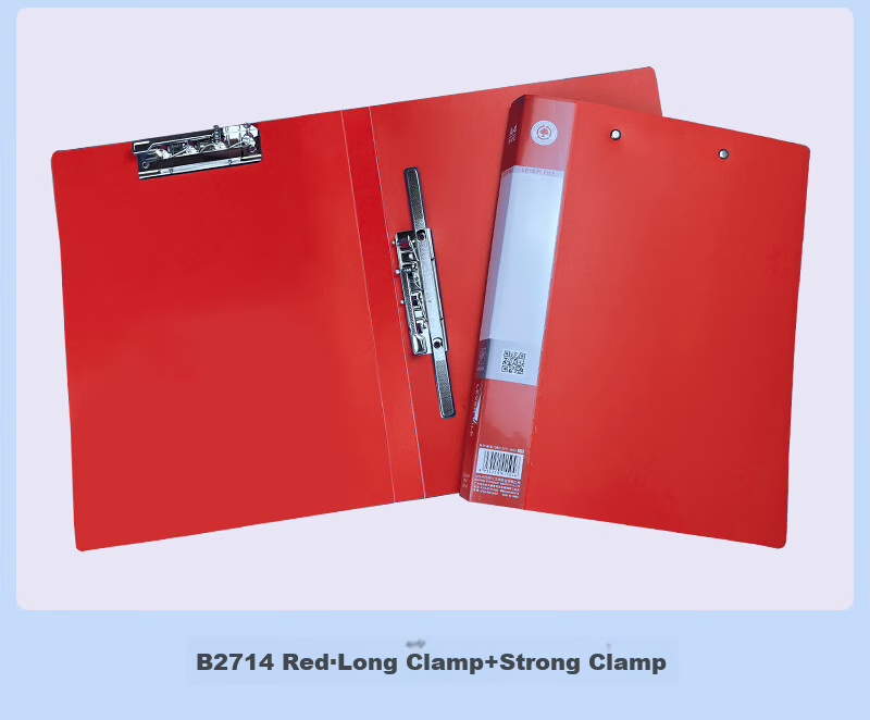 Bailiwen B2713 Red File Folder, Single Long Clamp, A4 Document Folder, File Organizer, Business Office Contract Folder, Paper Clip, Meeting Document Folder 14